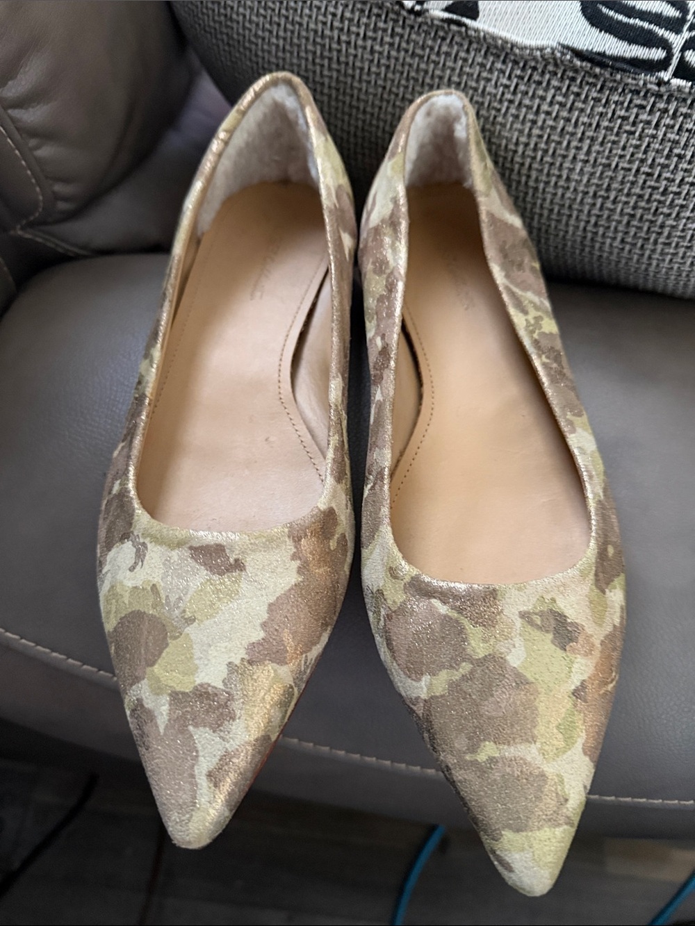 UGG Women's Pointed Camo Flats in Brown and Tan